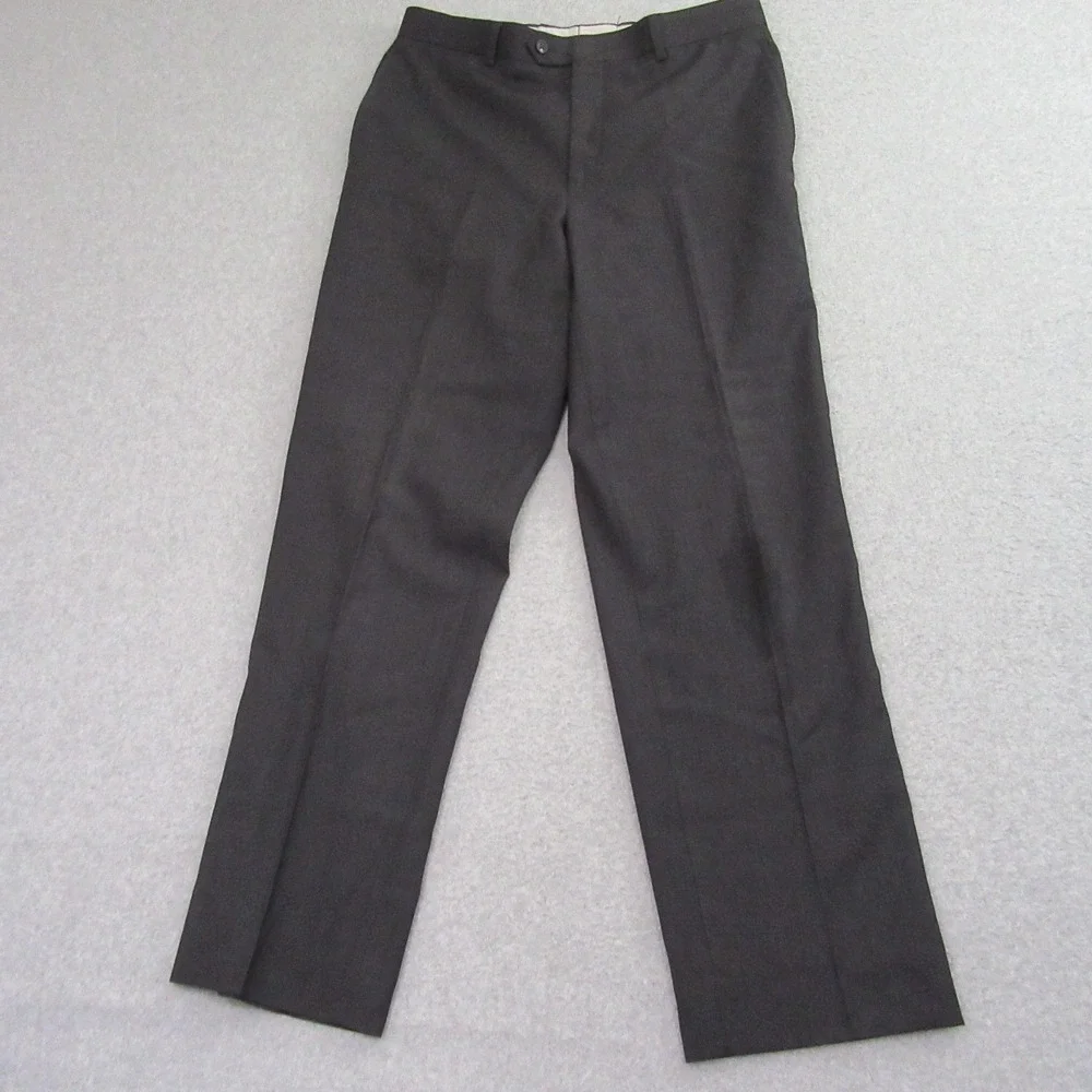 Wilke Rodriguez Mens Dress Pants 34 x 31 Dark Gray Wool Blend Flat‎ Front